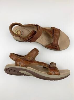 Earth Spirit Dewberry Sport Sandals Brown Leather Comfort Walking Women's 9.5